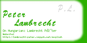 peter lambrecht business card